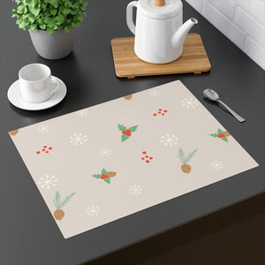 Holiday Table Placemat - Pinecones & Snowflakes