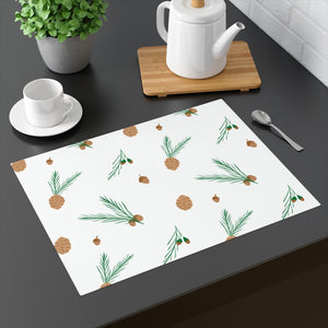 Holiday Table Placemat - Pinecones & Acorns