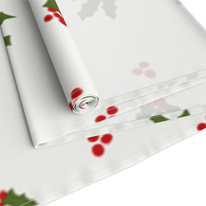 Holiday Table Runner - Red & Green Holly