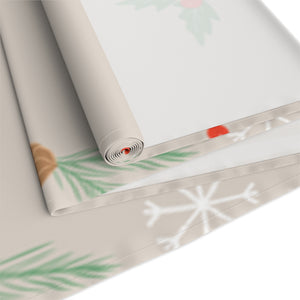 Holiday Table Runner - Holly & Pinecones