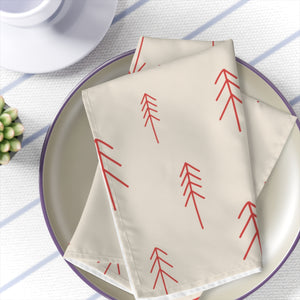 Holiday Napkins - Red Evergreens