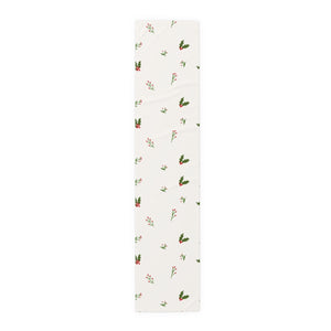 White Holiday Table Runner - Holly