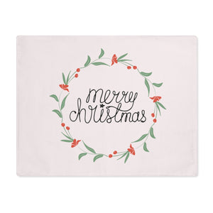Holiday Table Placemat - Colorful Merry Christmas Wreath