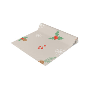 Holiday Table Runner - Holly & Pinecones