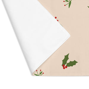 Beige Holiday Table Placemat - Holly