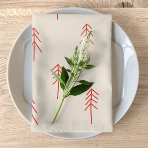 Holiday Napkins - Red Evergreens
