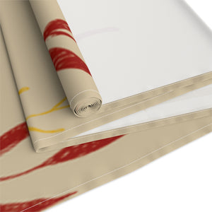 Beige Holiday Table Runner - Colorful Garland