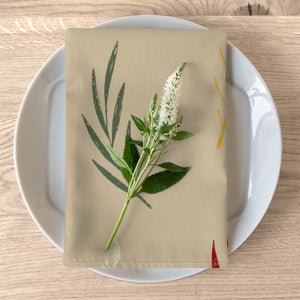 Beige Holiday Napkins - Colorful Garland