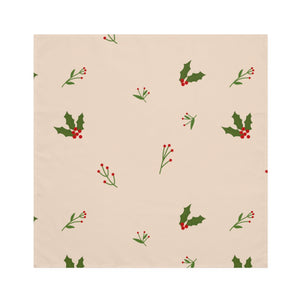 Beige Holiday Napkins - Holly