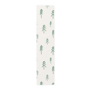 White Holiday Table Runner - Evergreens