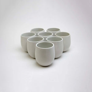 The Party's at Mary's - Large Goblet Stemless Wine Glasses in Chalk - Set of 8