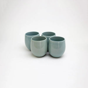 The Party's at Mary's - Large Goblet Stemless Wine Glasses in Pale Jade - Set of 4