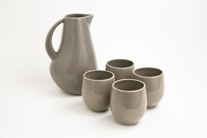 The Party's at Mary's - Large Pitcher & Stoneware Cups Set in Lilac