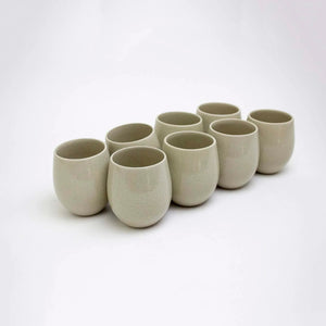 The Party's at Mary's - Regular Goblet Stemless Wine Glasses in Muslin - Set of 8