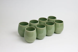 The Party's at Mary's - Regular Goblet Stemless Wine Glasses in Sage - Set of 8