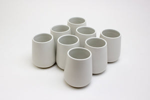 The Party's at Mary's - Stoneware Drinking Cup in Chalk - Set of 8