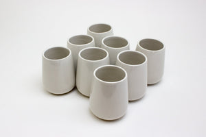 The Party's at Mary's - Stoneware Drinking Cup in Pearl - Set of 8