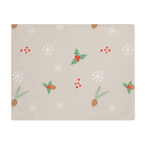 Holiday Table Placemat - Pinecones & Snowflakes
