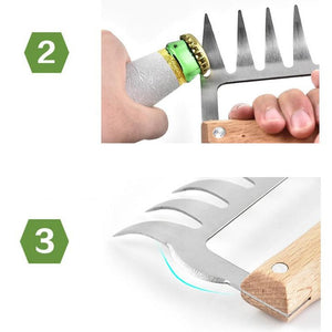 Stainless Steel Bear Claw Meat Shredder BBQ Fork