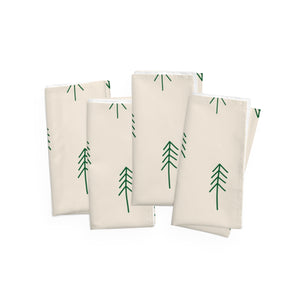 Beige Holiday Napkins - Evergreens