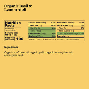 Organic Garlic Aioli with Basil & Lemon
