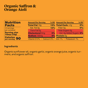 Organic Garlic Aioli with Saffron & Orange