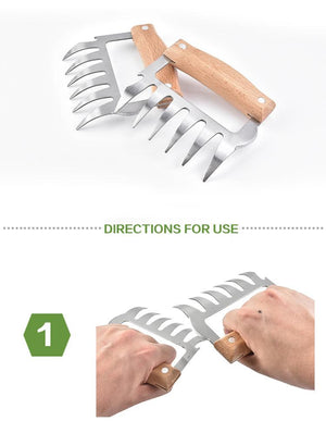Stainless Steel Bear Claw Meat Shredder BBQ Fork