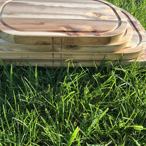 Acacia Serving Rounded cutting board 18" X 10"