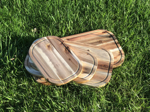 Acacia Serving Rounded cutting board 18" X 10"