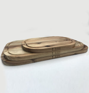Acacia Serving Rounded cutting board 20" X 11"