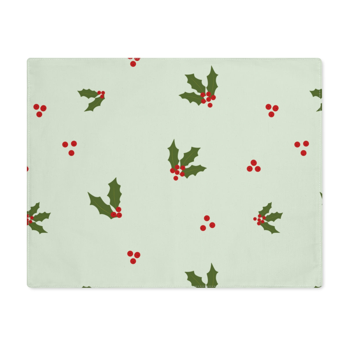 Holiday Table Placemat - Red &amp; Green Holly