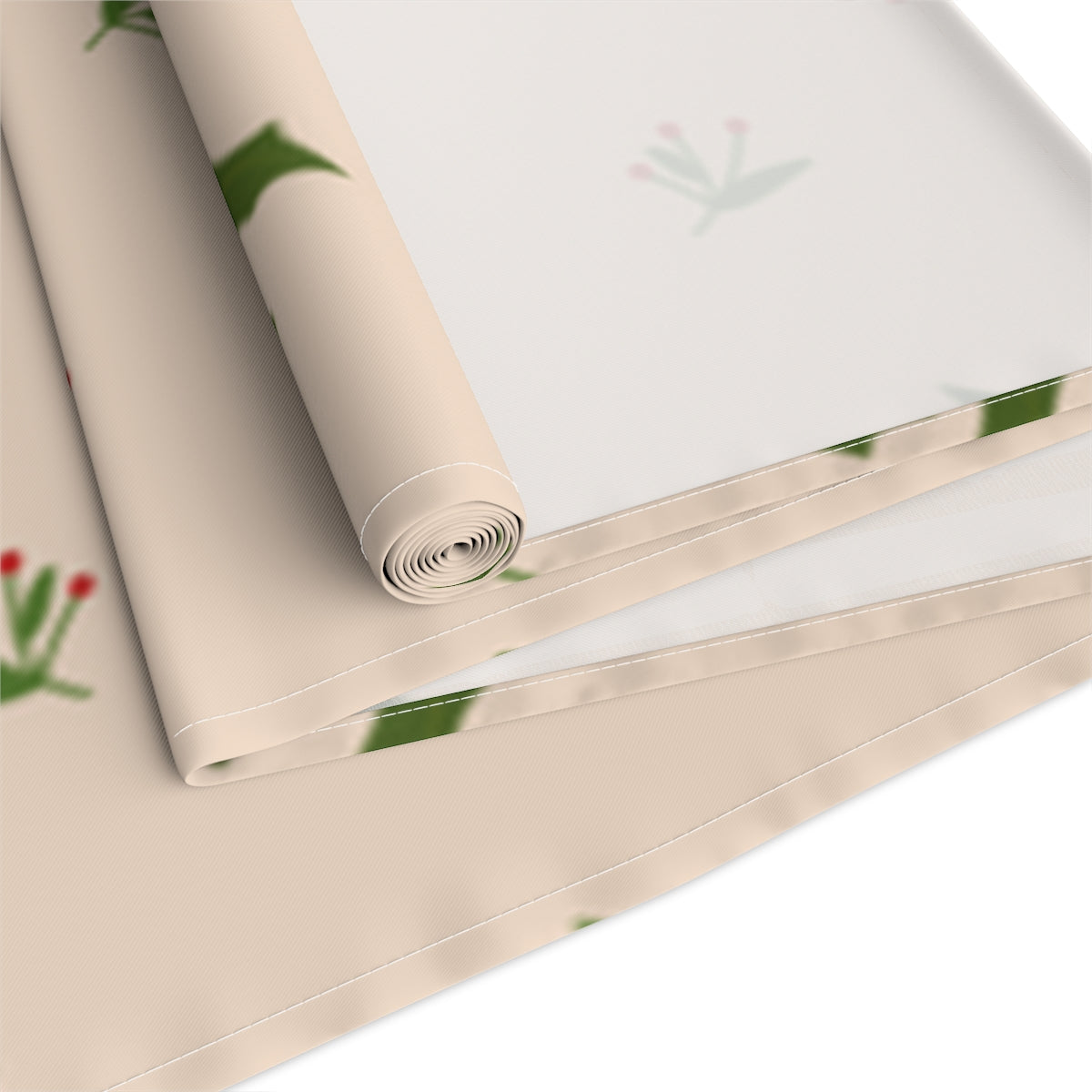 Beige Holiday Table Runner - Holly