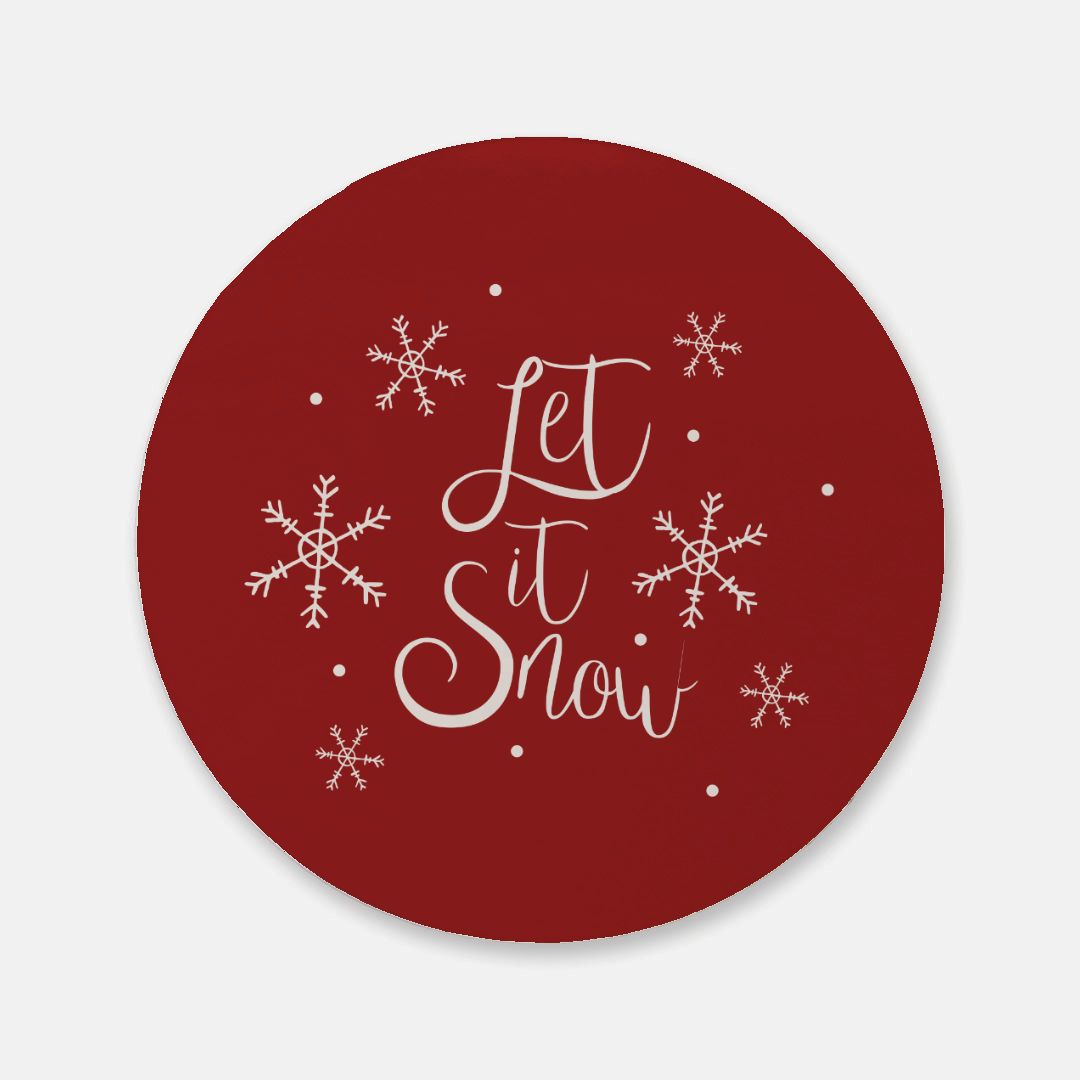 Round Cork Back Coaster - Let it Snow