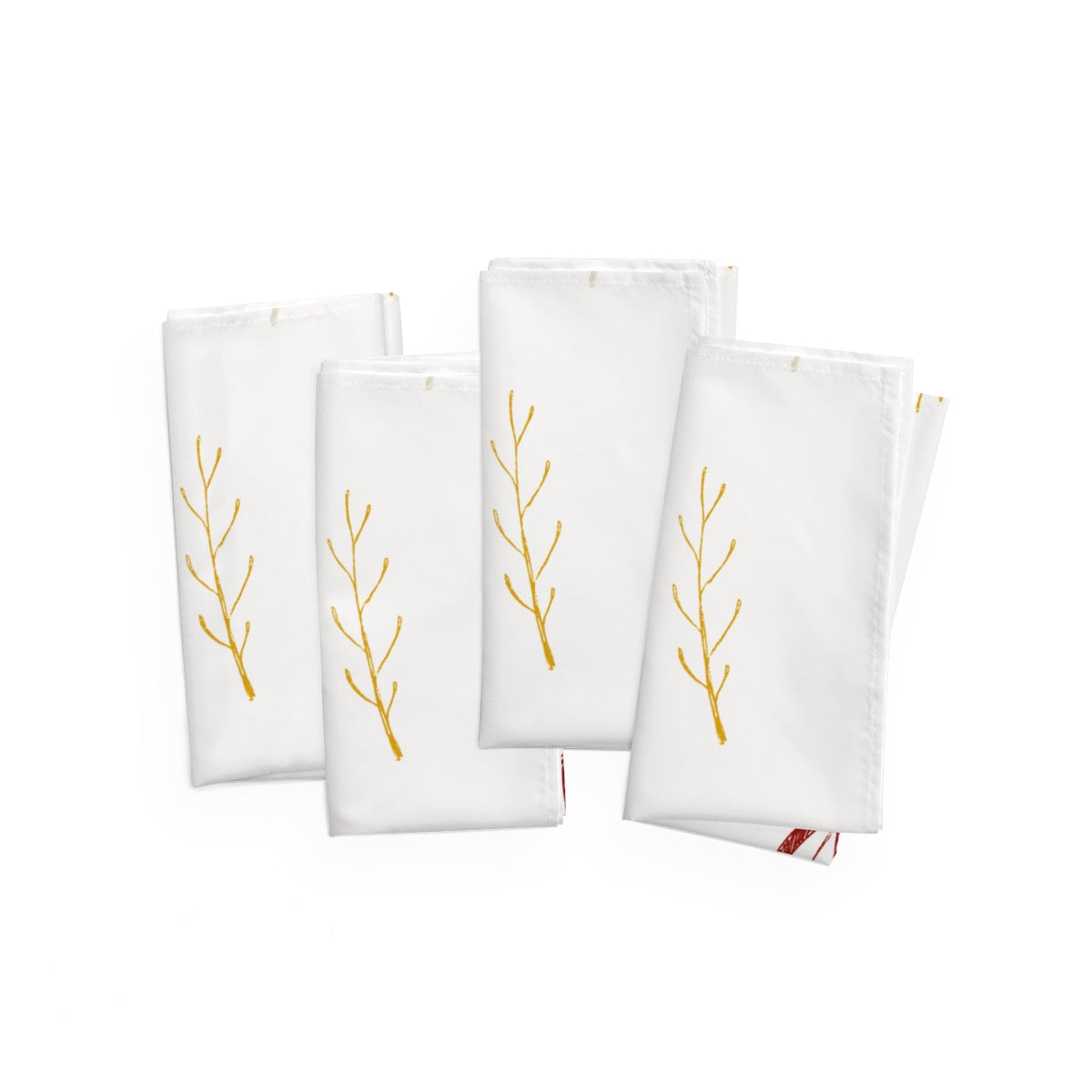 White Holiday Napkins - Colorful Garland