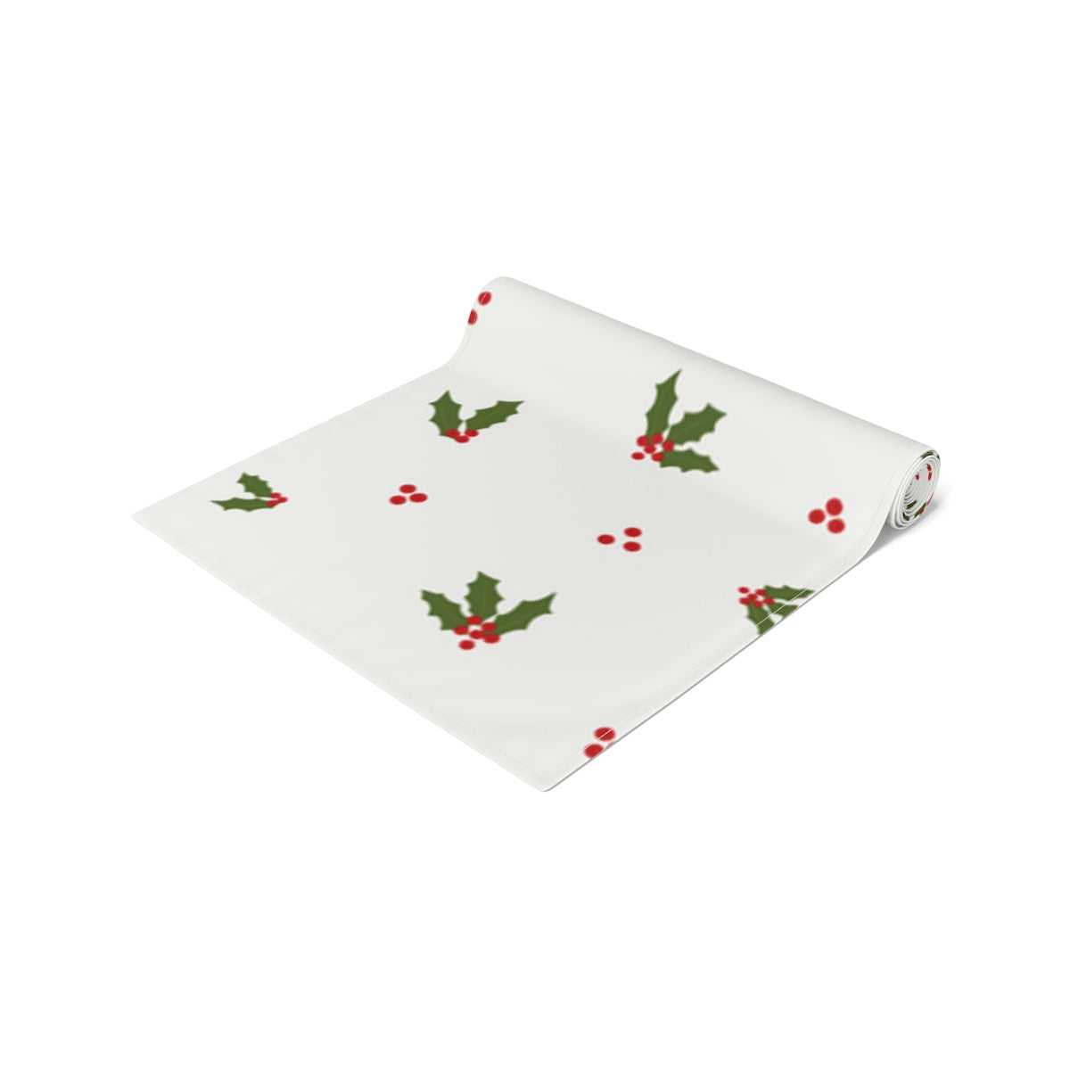 Holiday Table Runner - Red &amp; Green Holly