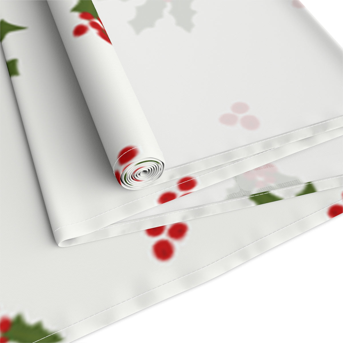 Holiday Table Runner - Red &amp; Green Holly
