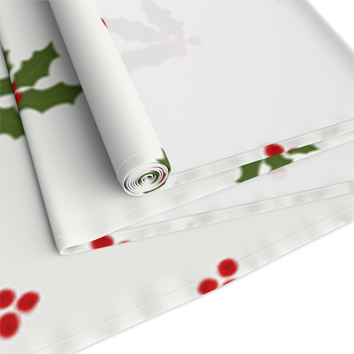 Holiday Table Runner - Red &amp; Green Holly