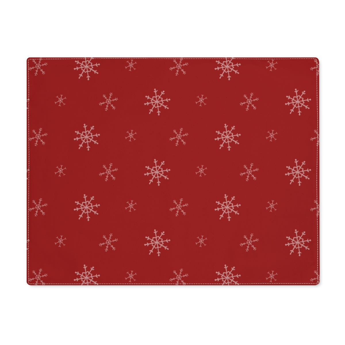 Red Holiday Table Placemat - Snowflakes