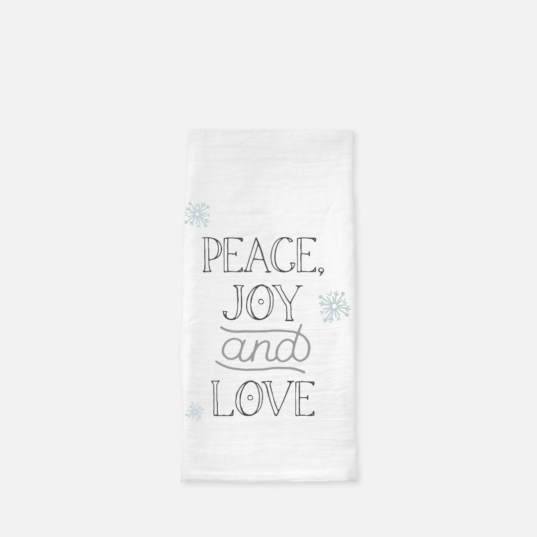 Holiday Tea Towel - Peace, Joy &amp; Love