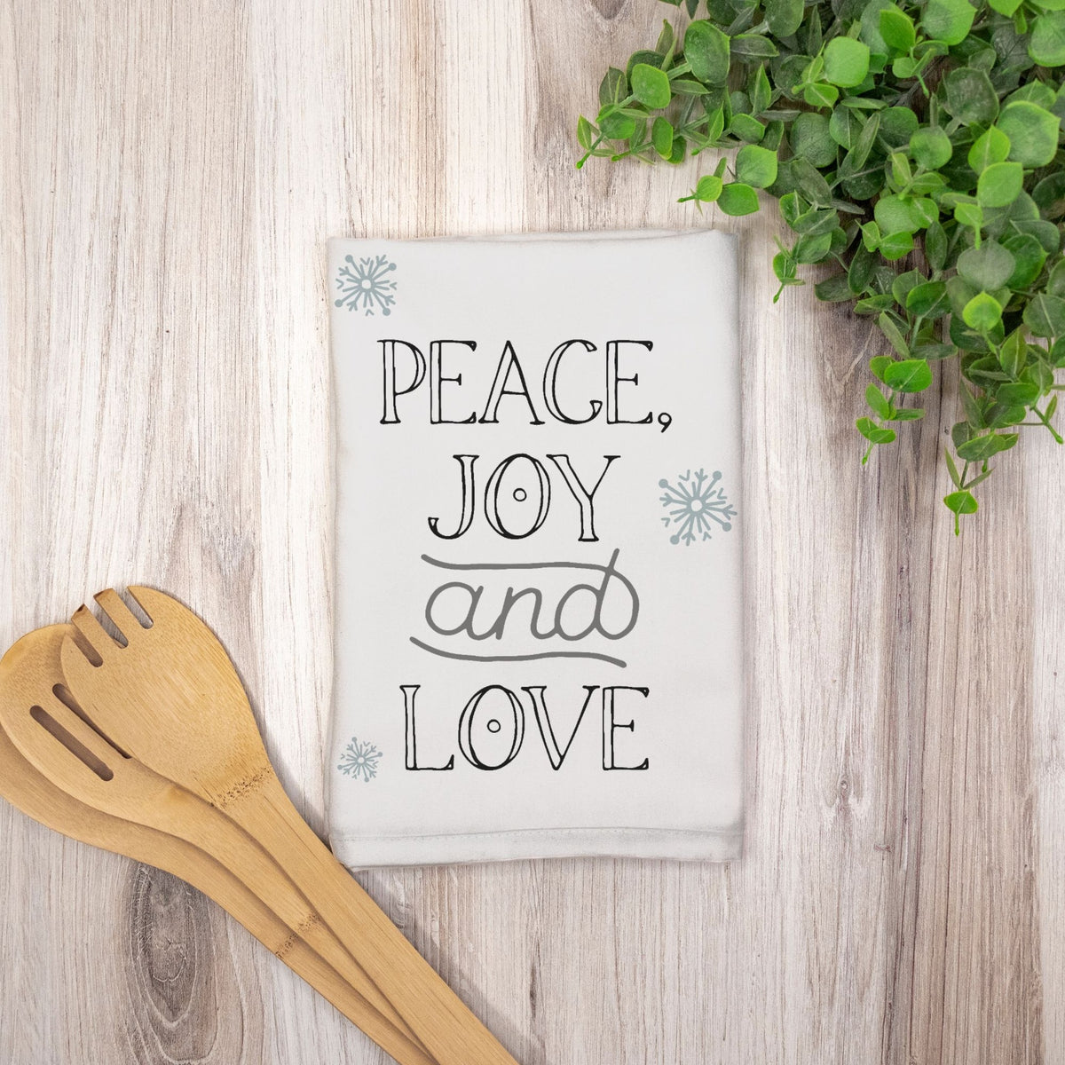 Holiday Hostess Towel - Peace, Joy &amp; Love