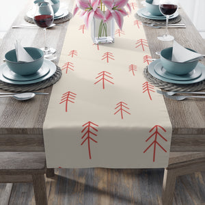Holiday Table Runner - Red Evergreens