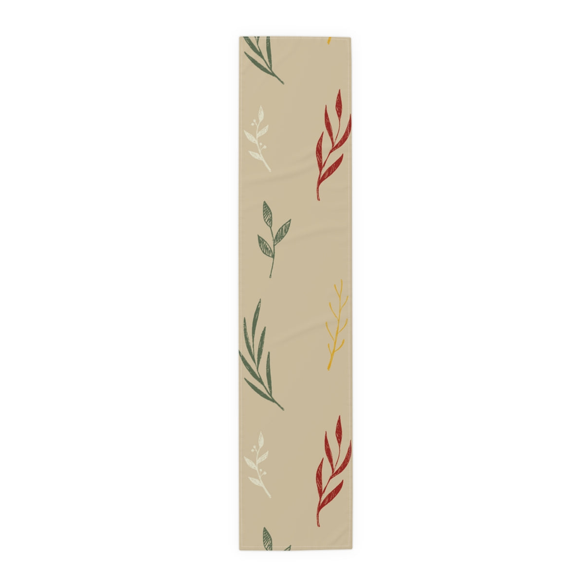 Beige Holiday Table Runner - Colorful Garland