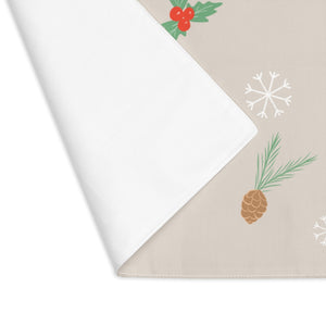 Holiday Table Placemat - Pinecones & Snowflakes