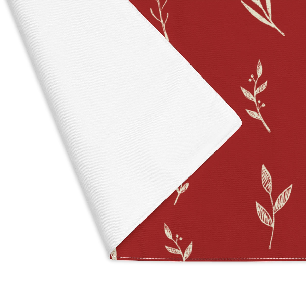 Red Holiday Table Placemat - White Garland