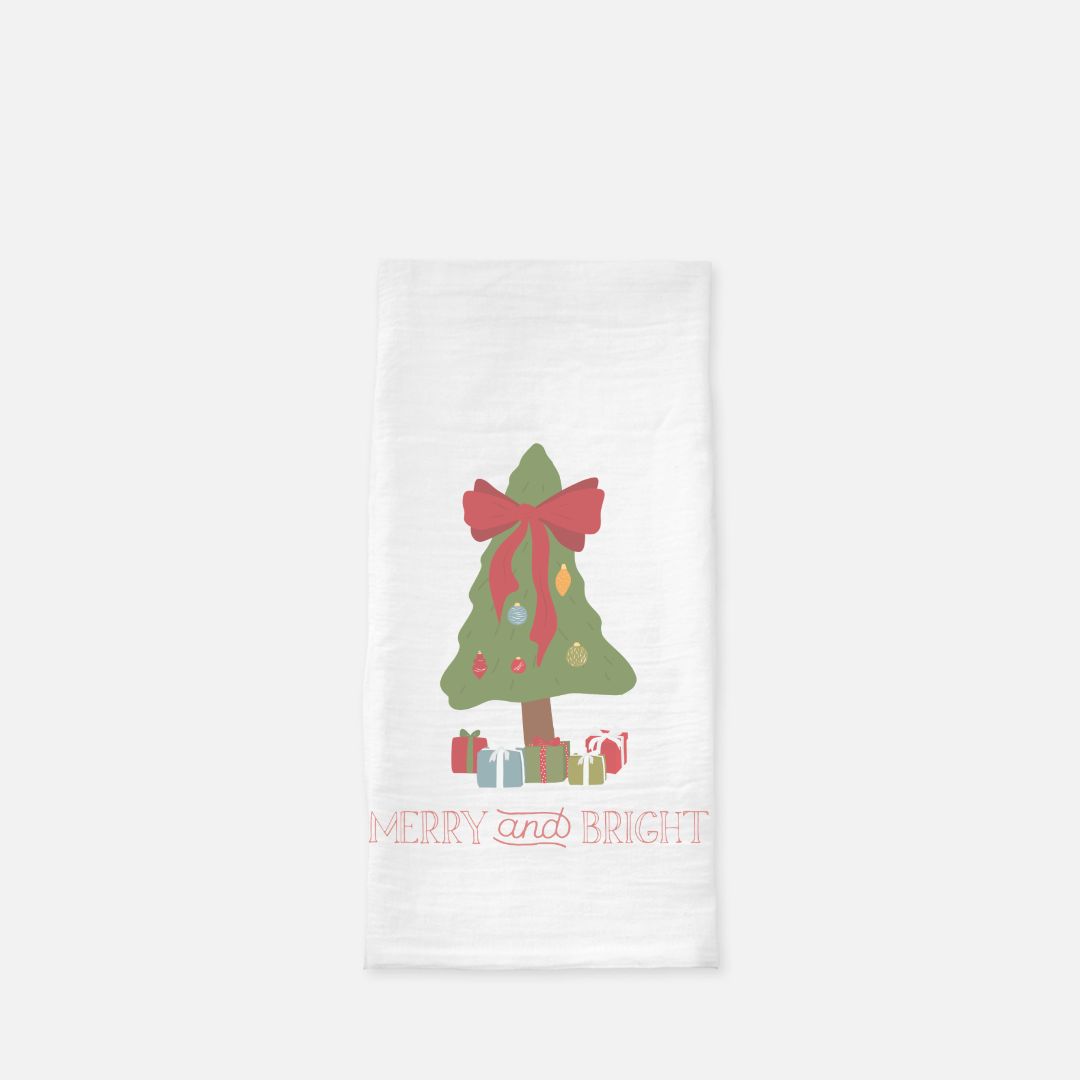 Holiday Tea Towel - Merry &amp; Bright