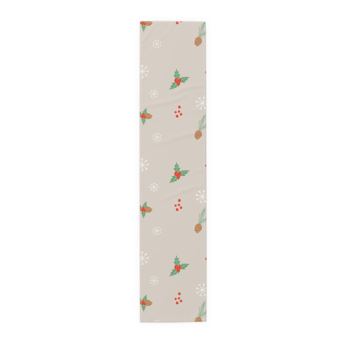 Holiday Table Runner - Holly &amp; Pinecones