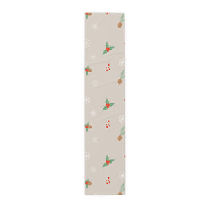 Holiday Table Runner - Holly & Pinecones