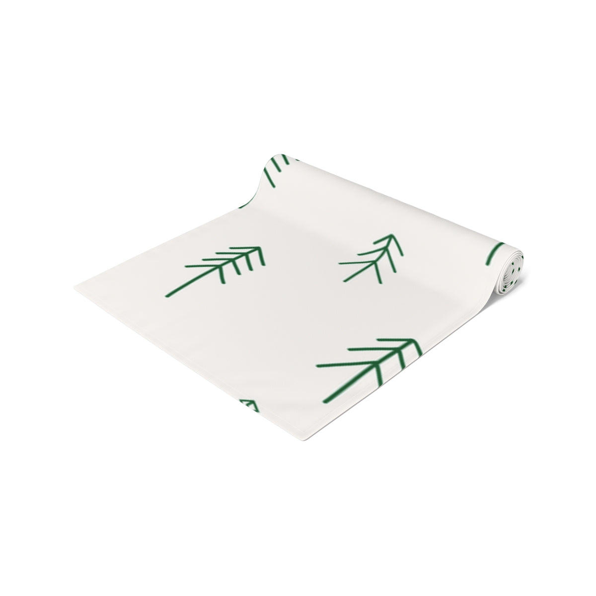 White Holiday Table Runner - Evergreens