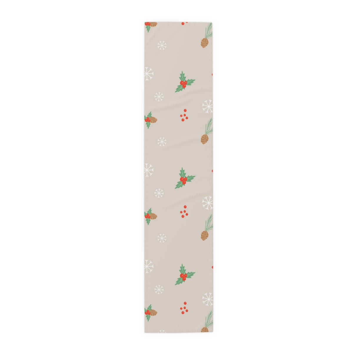 Holiday Table Runner - Holly &amp; Pinecones