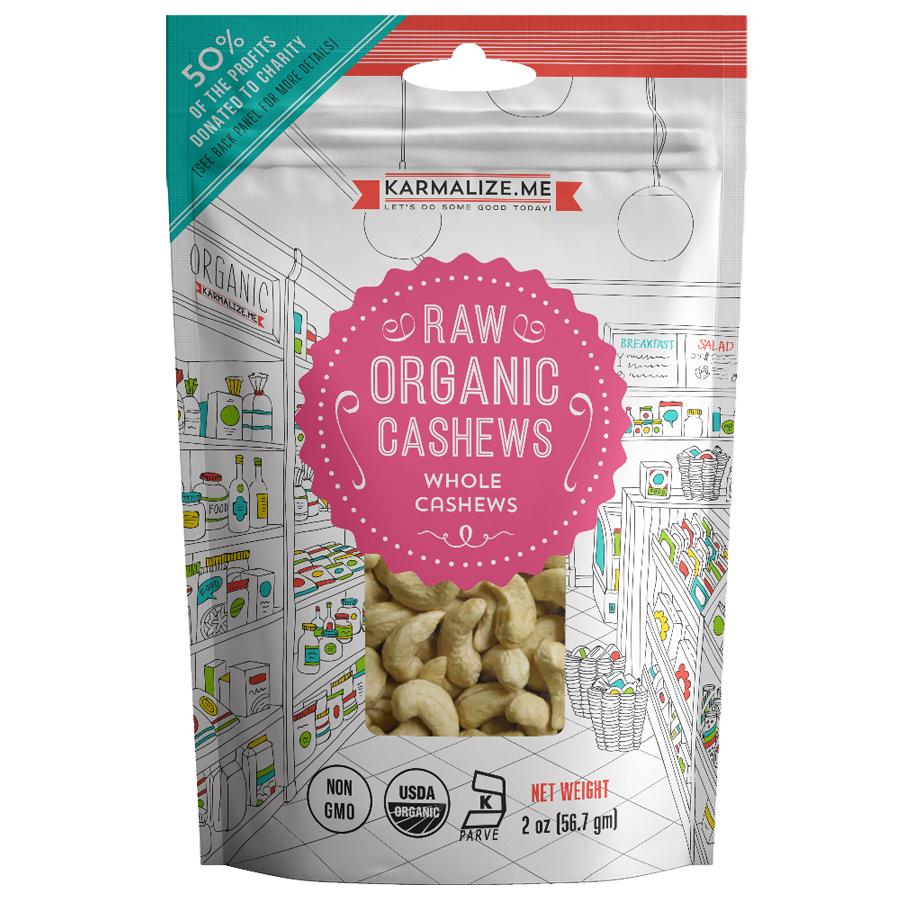 2oz Organic Cashews - Pack of 12